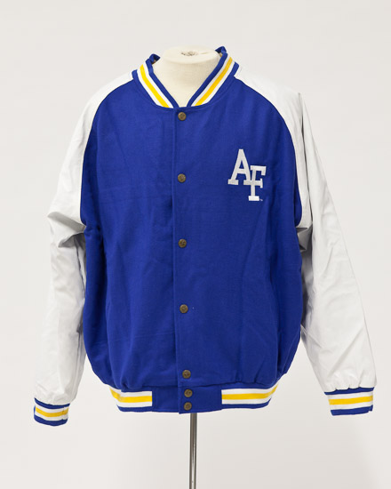 XL Blue Letter Jacket with White Sleeves $10