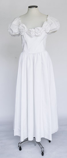 Long White Dress with Puff Sleeves $15