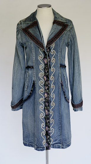 Mid-length Embellished Denim Jacket $10