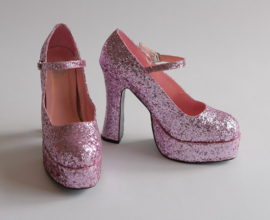 Glittery Pink Platform Shoes (Size 9) $5