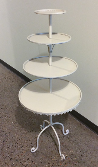 4-Tiered Cream Metal Serving Table  $30