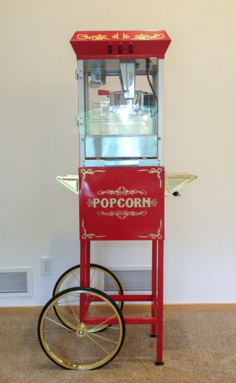 Popcorn Cart   $100    27”W x 17.5”D x 60”H