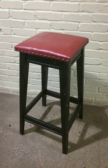 Red Leather Studded Stools (4) $15 Each