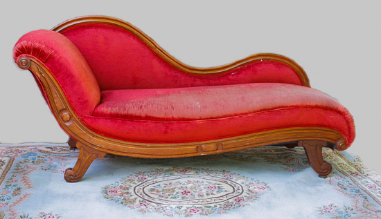 Faded Red Fainting Couch $125