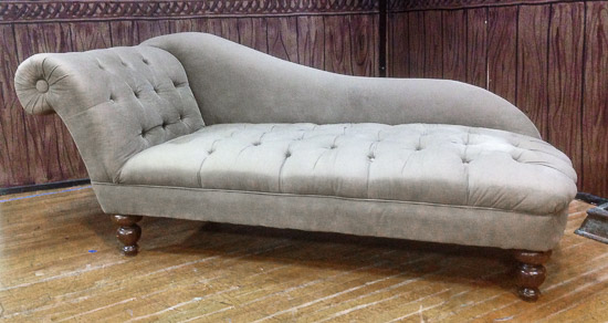 Distressed Tufted Fainting Couch  (has small rips & stains) $60