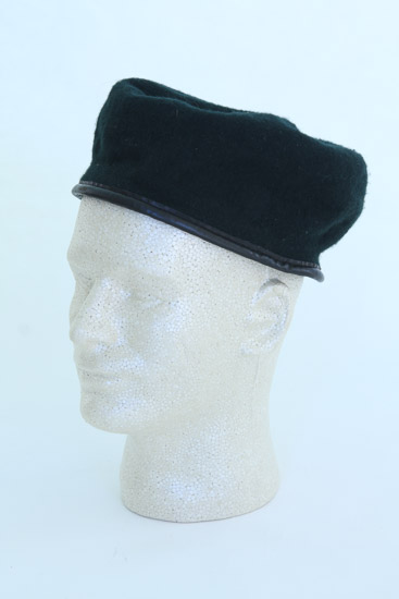 Men's Black Fabric Hat with Leather Trim $3