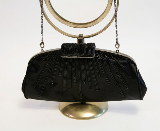 Long Black Sequined Purse with Chain $4