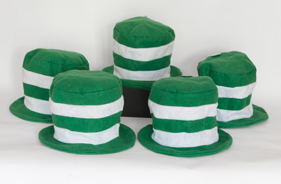 Green & White Striped Hats (5) $15