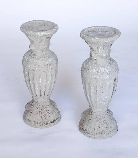 Rustic White Candle Holders $15