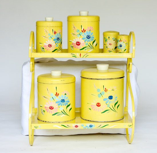 Yellow Floral Canister Set $45