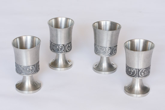 Small Pewter Cups (Set of 4) $8