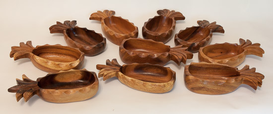 Set of 10 Wooden Pineapple Bowls $20