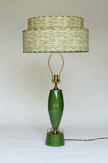 Green Speckled Table Lamp $25