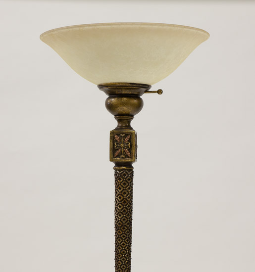 Ornate Golden Floor Lamp Closeup