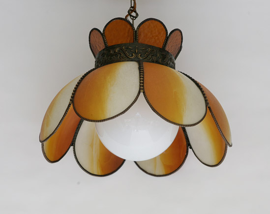 Amber Slag Glass Ceiling Light $30