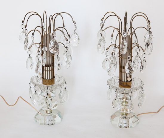 Vintage Crystal Waterfall Lamps (2) $25 Each